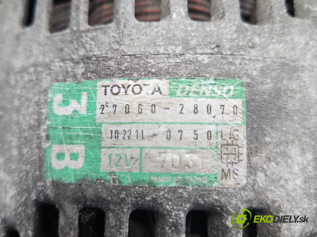 Toyota Avensis Verso 2001-2009 2.0 vvti 150 HP manual 110 kW 1998 cm3 5- Alternator 27060-28070 (Alternátor)