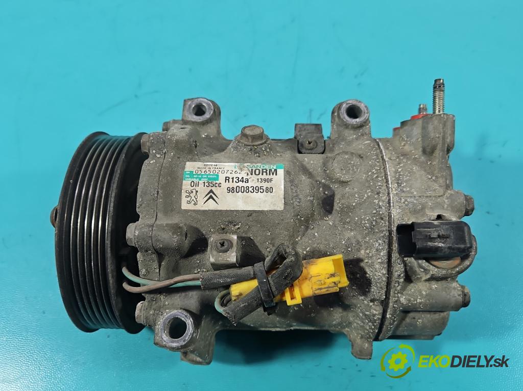 Peugeot 5008 I 2009-2017 1.6 hdi 111KM manual 82 kW 1560 cm3 5- Kompresor: klíma 9800839580 (Kompresor klimatizace)