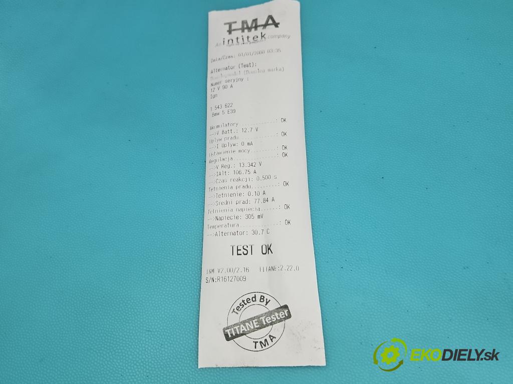 Bmw 5 E39 1996-2003 2.0 R6 150 HP manual 110 kW 1991 cm3 4- Alternator 0123325010 (Alternátor)