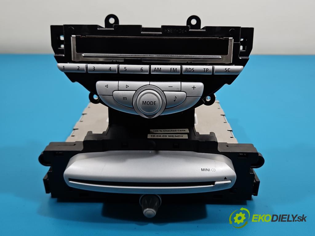 Mini One II 2006-2013 1.4 16V 95 HP manual 70 kW 1397 cm3 3- Radio originál 3454566