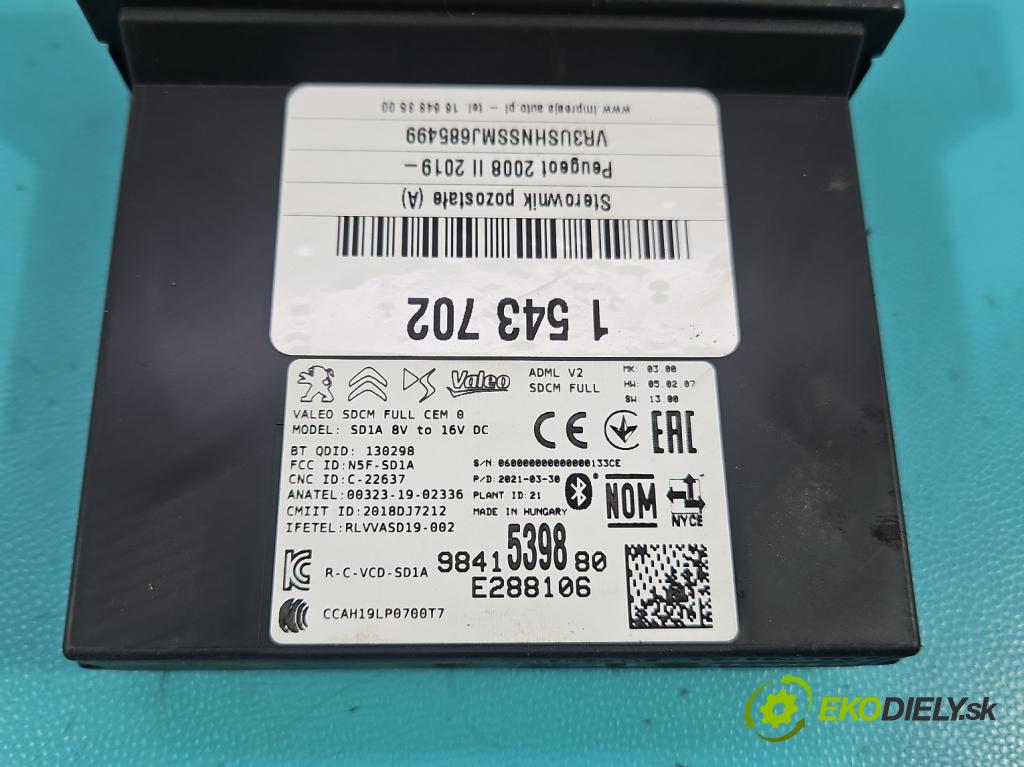 Peugeot 2008 II 2019- 1.2 12V 131 HP automatic 96 kW 1199 cm3 5- riadiaca jednotka ostatné 9841539880