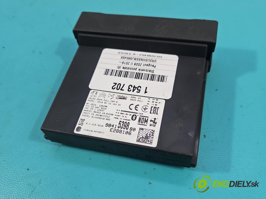 Peugeot 2008 II 2019- 1.2 12V 131 HP automatic 96 kW 1199 cm3 5- riadiaca jednotka ostatné 9841539880