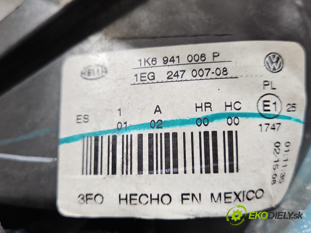 Vw Jetta V 2005-2010 1.9 tdi 105 HP manual 77 kW 1896 cm3 4- Reflektor: pravý 1K6941006P (Svetlo predné pravé)