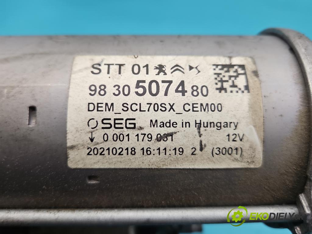 Peugeot 2008 II 2019- 1.2 12V 131 HP automatic 96 kW 1199 cm3 5- štartér 9830507480 (Štartér)