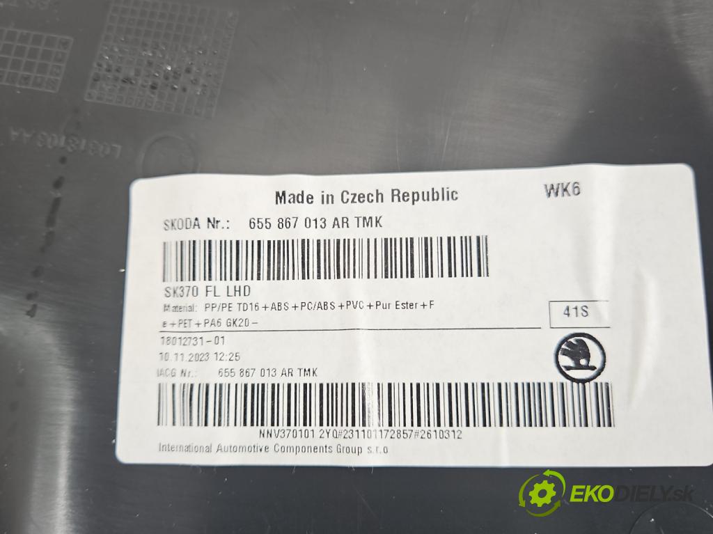 Skoda Kamiq 1.0 TSI 110 HP automatic 81 kW 999 cm3 5- Čalounictví: dvere predné ľavé