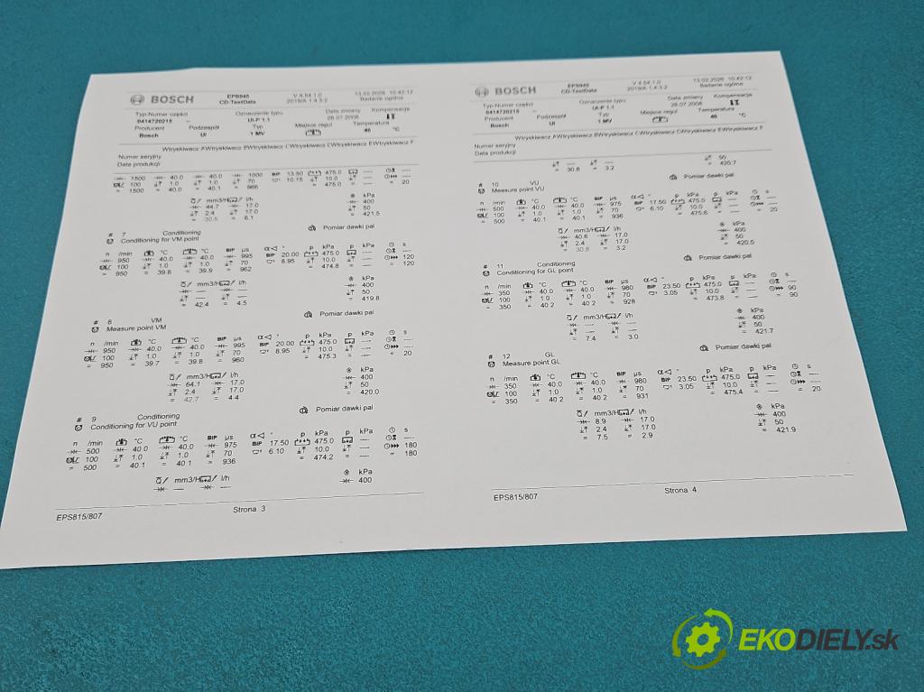 Vw Golf V 2003-2009 1.9 tdi 105 hp manual 77 kW 1896 cm3 5- vstřikovací čerpadlo 0414720215 (Vstřikovač paliva)