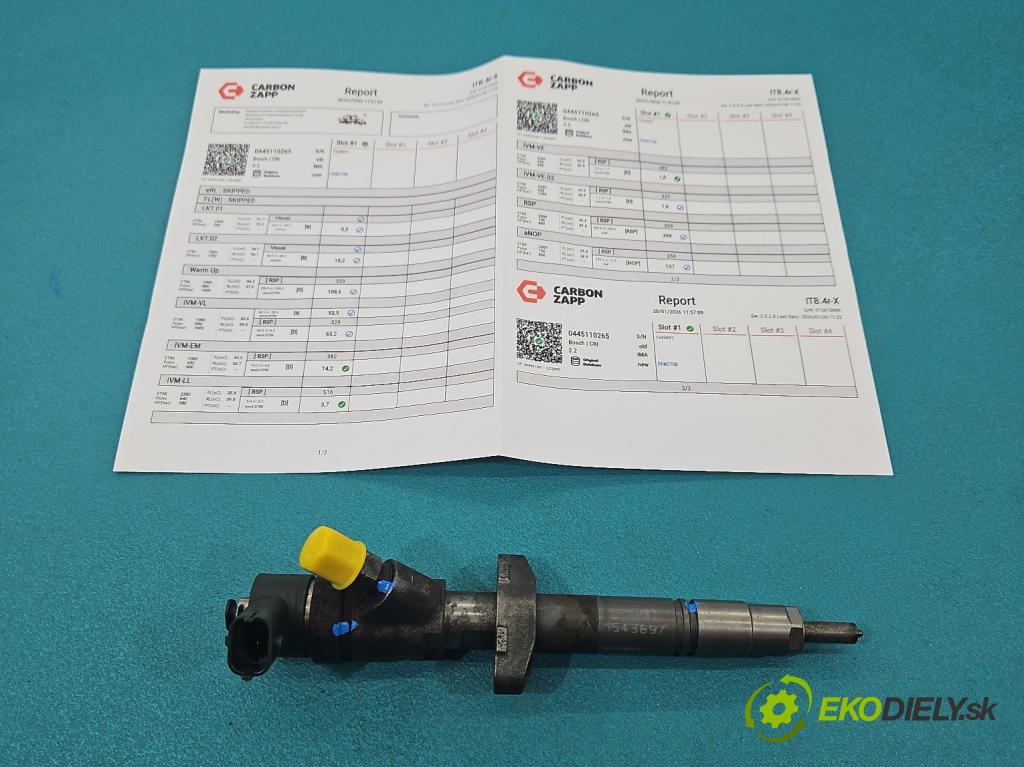 Renault Master II 1998-2010 2.5 dci 120 HP manual 88 kW 2464 cm3 4- vstrek 0445110265 (Vstrekovač paliva)