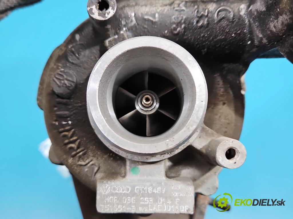 Vw Jetta V 2005-2010 1.9 tdi 105 HP manual 77 kW 1896 cm3 4- turbodúchadlo, turbo 751851-3 (Turbodúchadlo (kompletné))