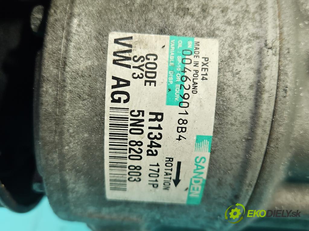 Vw Jetta V 2005-2010 1.9 tdi 105 hp manual 77 kW 1896 cm3 4- Kompresor: klíma 5N0820803 (Kompresor klimatizace)