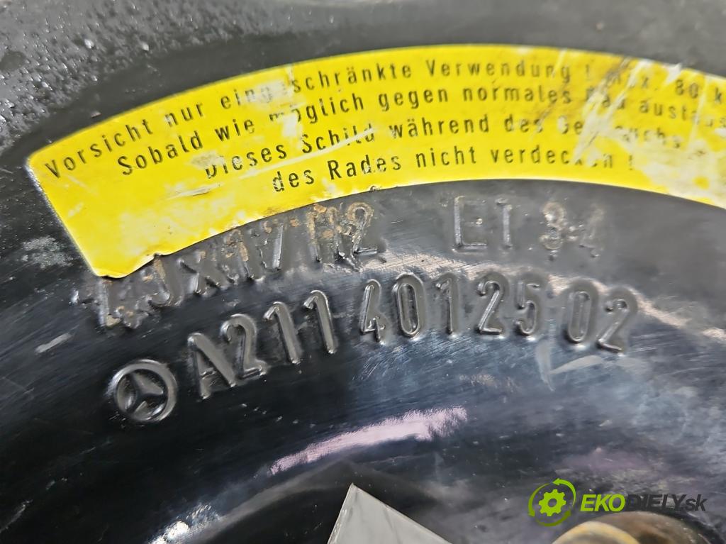 Mercedes ML W164 2005-2011 3.0 cdi 224hp automatic 165 kW 2987 cm3 5- koleso rezervne 17" A2114012502