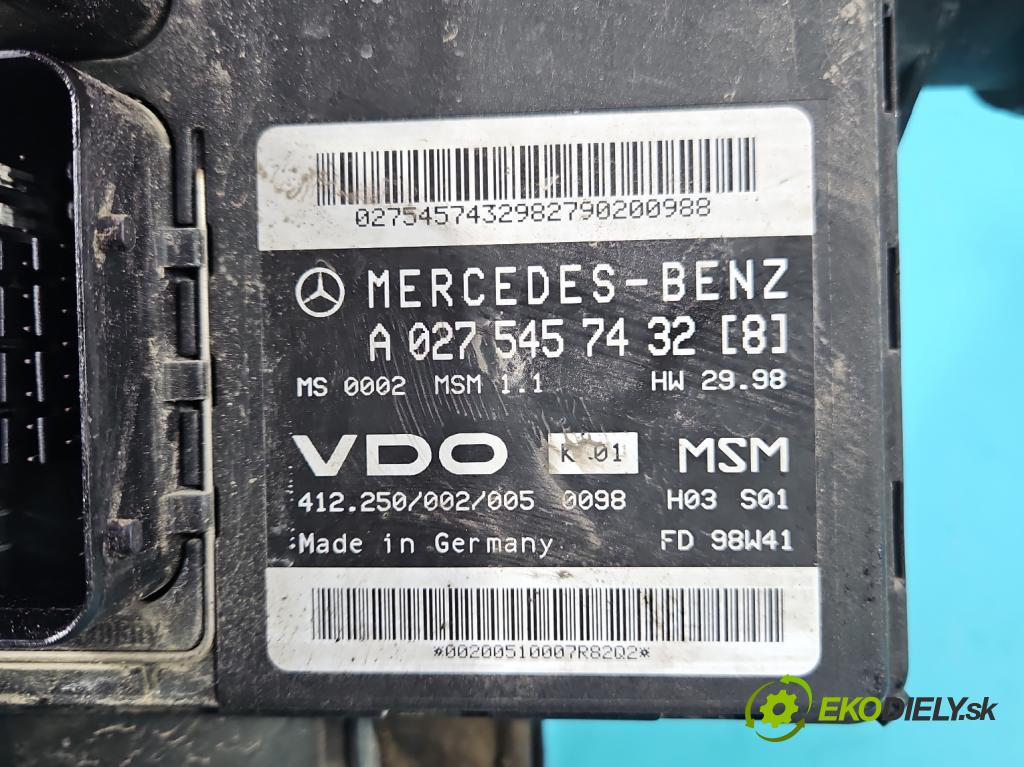 Mercedes A W168 1997-2004 1.4 82 HP manual 60 kW 1397 cm3 5- riadiaca jednotka motora A0275457432