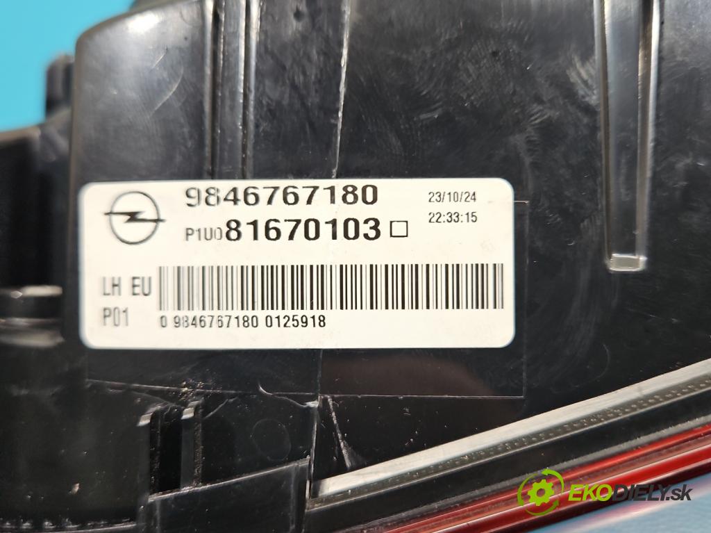 Opel Grandland 2017–2024 1.2 T 131 HP automatic 96 kW 1199 cm3 5- svetlo / reflektor zadné ľavé 9846767180 (Kľučka dverí ostatné)