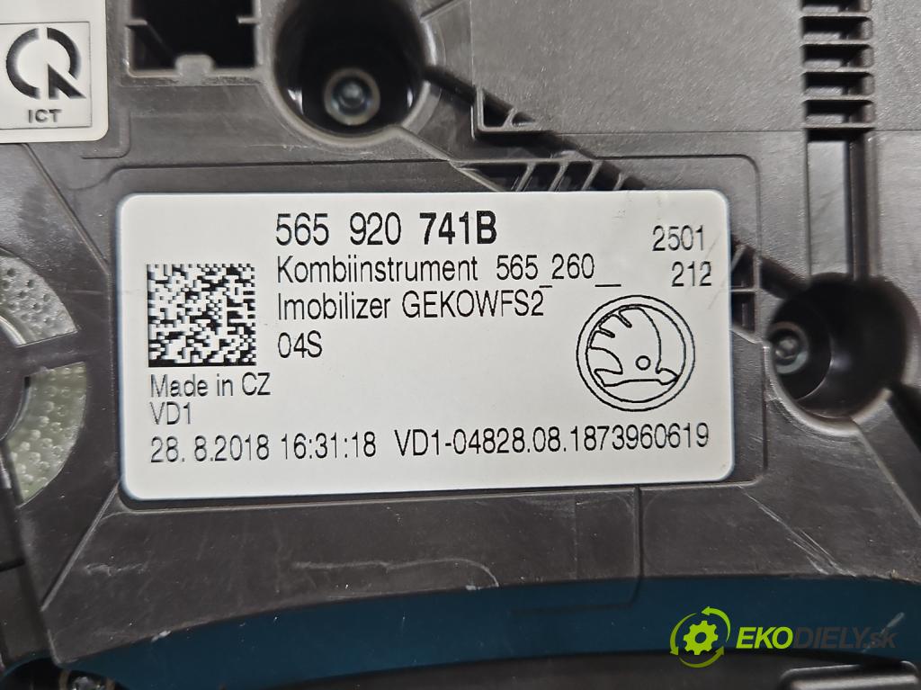 Skoda Kodiaq I 2.0 tdi 150 HP automatic 110 kW 1968 cm3 5- prístrojovka/ budíky 565920741B (Prístrojová doska)