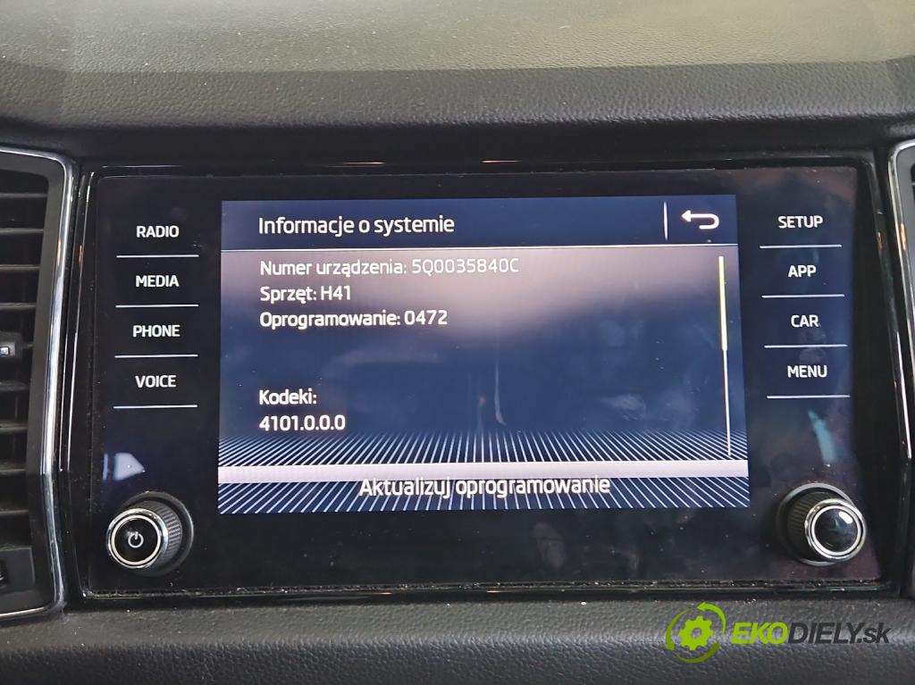 Skoda Kodiaq I 2.0 tdi 150 HP automatic 110 kW 1968 cm3 5- Radio originál 5Q0035840C