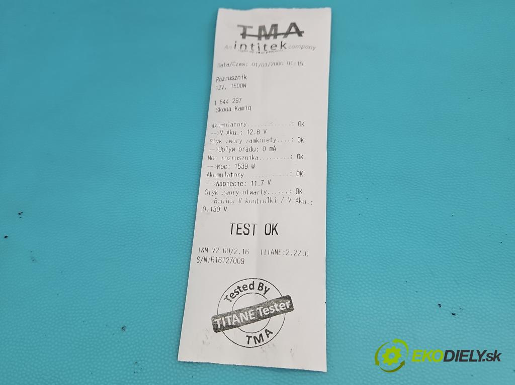 Skoda Kamiq 1.0 TSI 110 hp automatic 81 kW 999 cm3 5- startér: 0AM911024A (Startér)