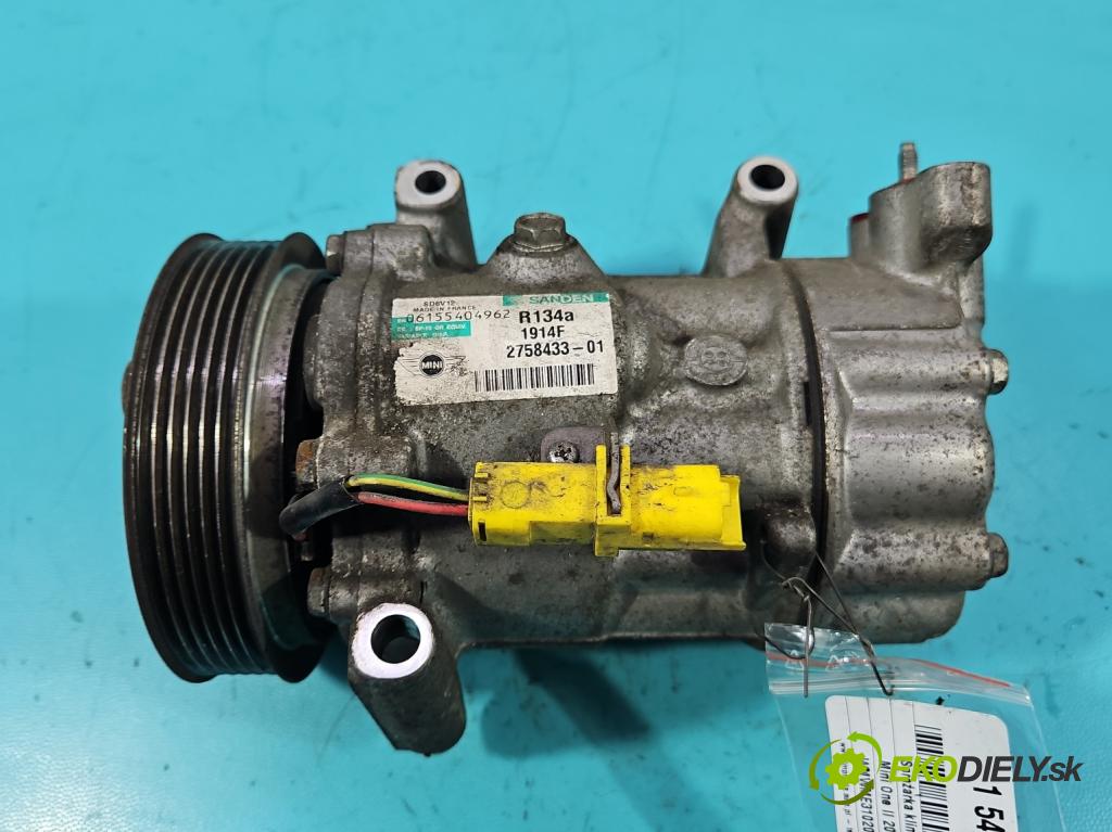 Mini One II 2006-2013 1.4 16V 95 hp manual 70 kW 1397 cm3 3- Kompresor: klíma 2758433-01 (Kompresor klimatizace)