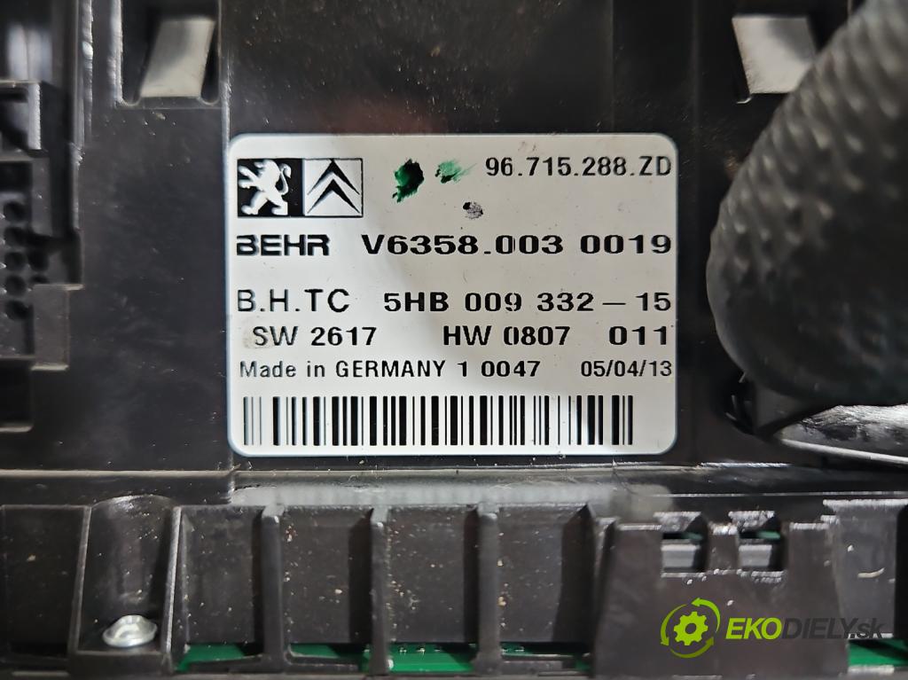 Citroen C5 II 2008-2017 1.6 hdi 114 HP automatic 84 kW 1560 cm3 4- panel kúrenia 96715288ZD