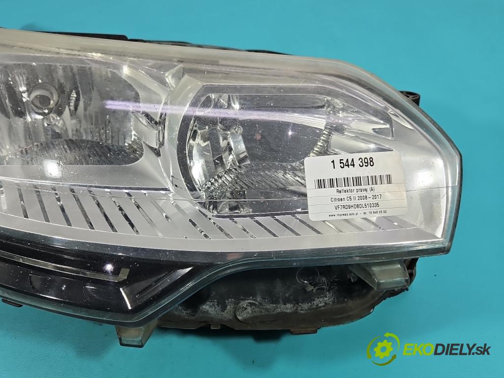 Citroen C5 II 2008-2017 1.6 hdi 114 HP automatic 84 kW 1560 cm3 4- Reflektor: pravý 9674397980 (Svetlo predné pravé)
