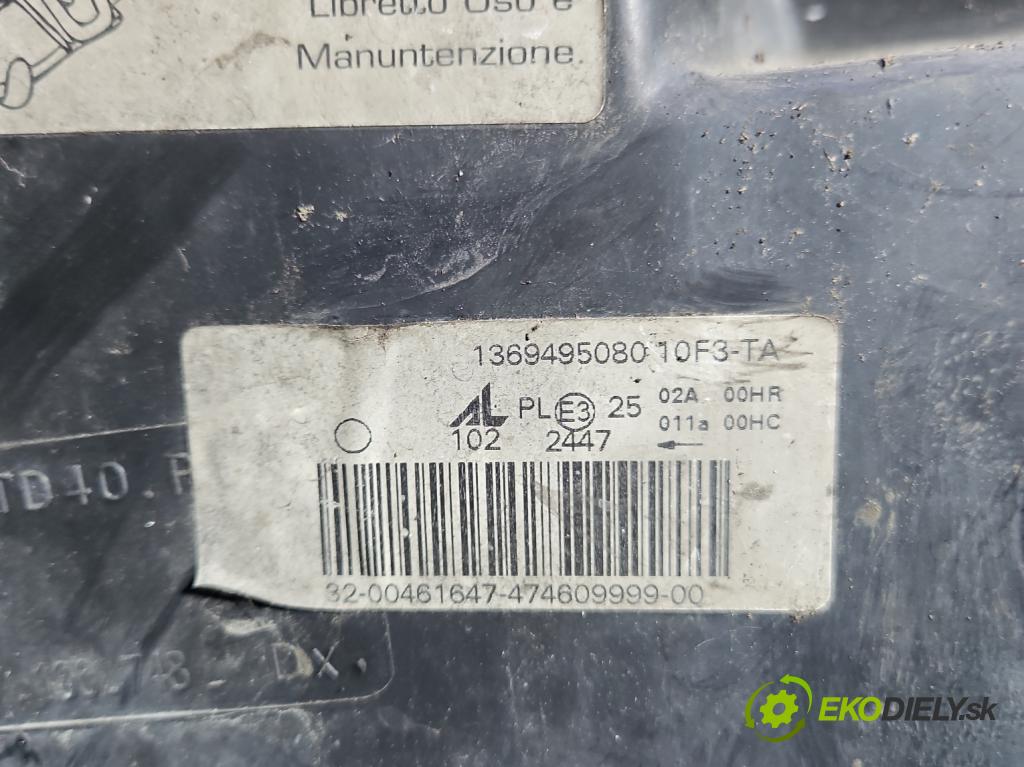 Citroen Jumper II 2006-2014 2.2 hdi 131 HP manual 96 kW 2198 cm3 5- Reflektor: pravý 1369495080 (Svetlo predné pravé)