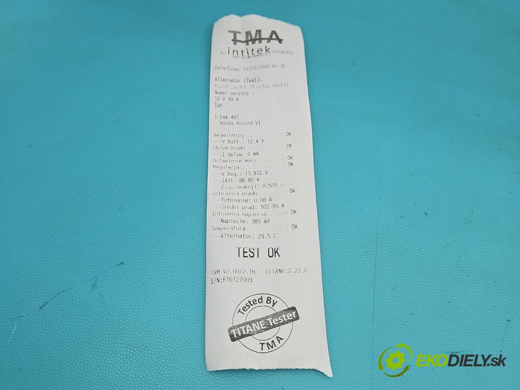 Honda Accord VI 1998-2002 1.8 16V 136 HP manual 100 kW 1850 cm3 5- Alternator 0124325006 (Alternátor)