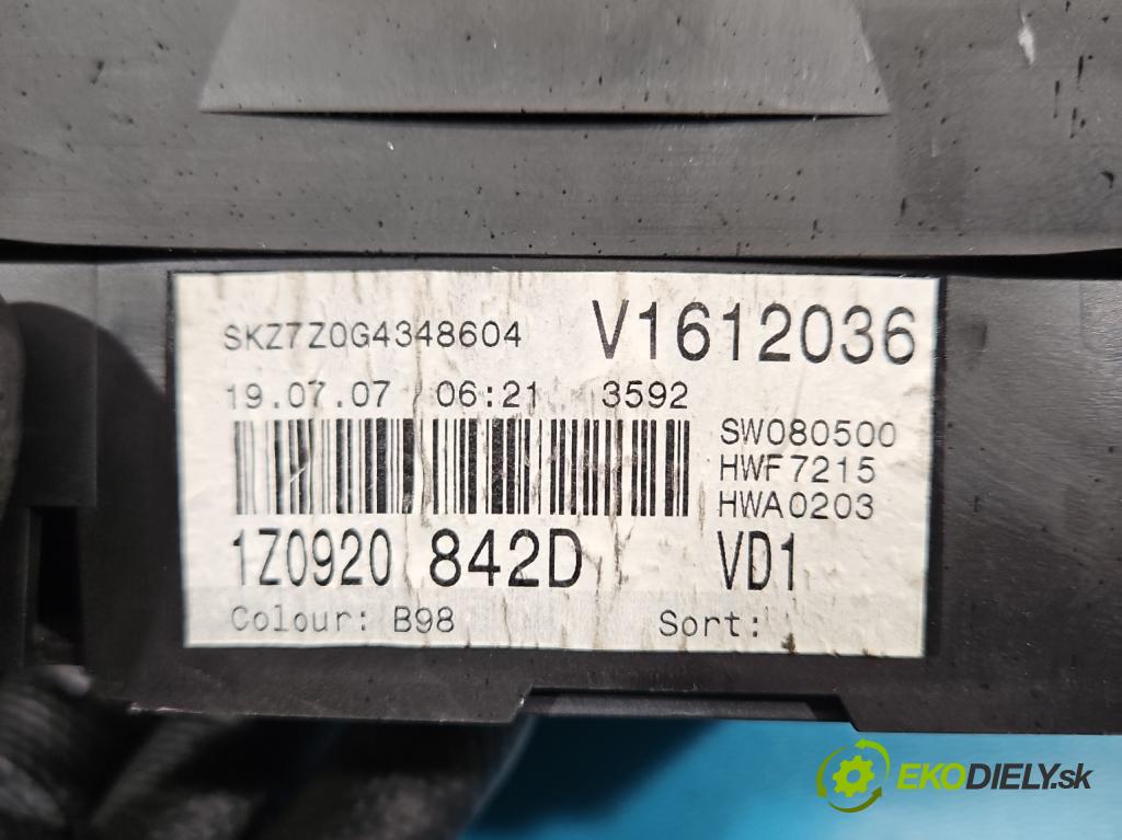 Skoda Octavia II 2004-2013 1.9 tdi (BXE) 105 HP manual 77 kW 1896 cm3 5- prístrojovka/ budíky 1Z0920842D (Prístrojová doska)