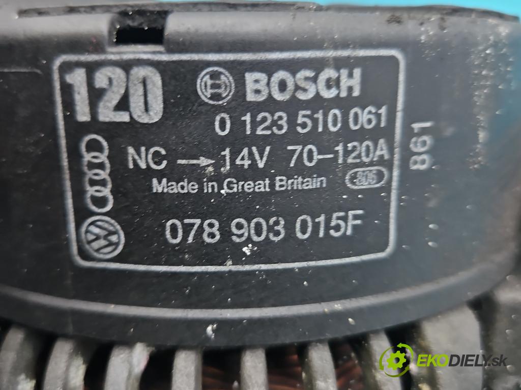 Audi A6 C5 1997-2004 2.4 V6 165 HP manual 121 kW 2393 cm3 4- Alternator 0123510061 (Alternátor)
