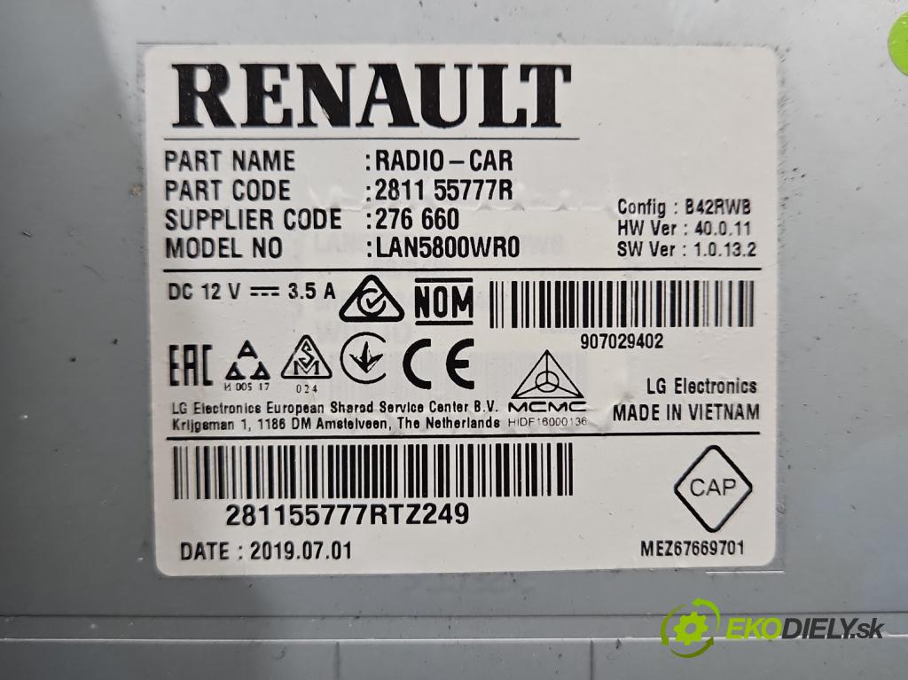 Renault Trafic III 2014 - 2.0 dci 120 HP manual 88 kW 1997 cm3 5- Radio originál 281155777R