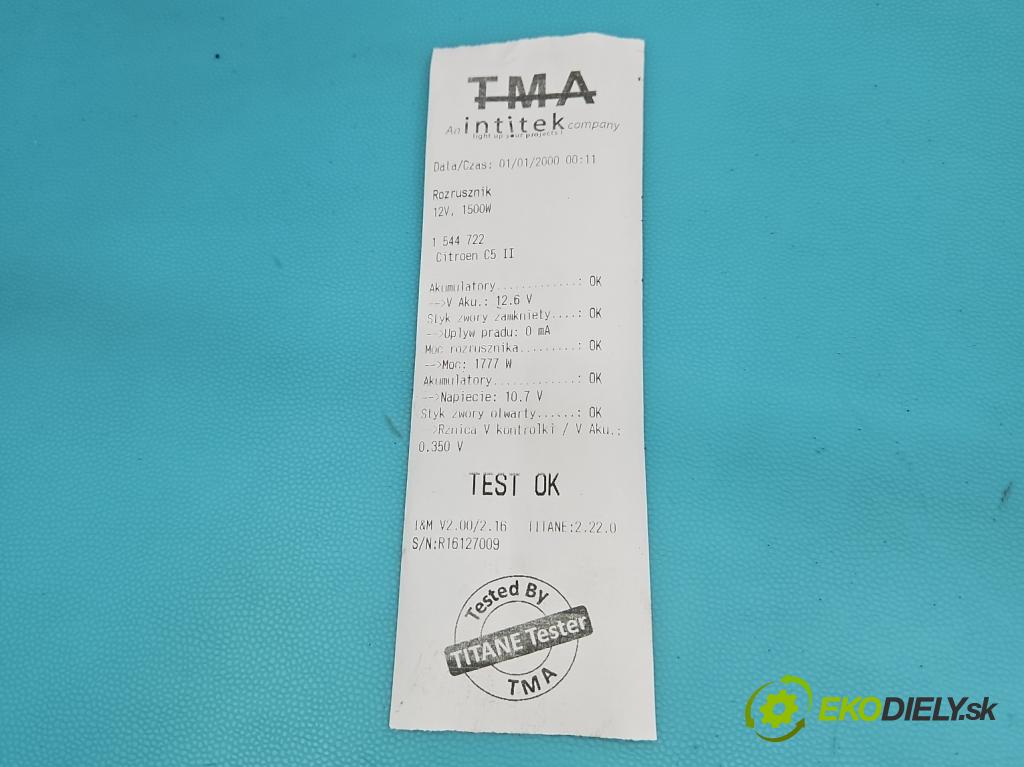 Citroen C5 II 2008-2017 1.6 hdi 114 hp automatic 84 kW 1560 cm3 4- startér: TS22E26 (Startér)