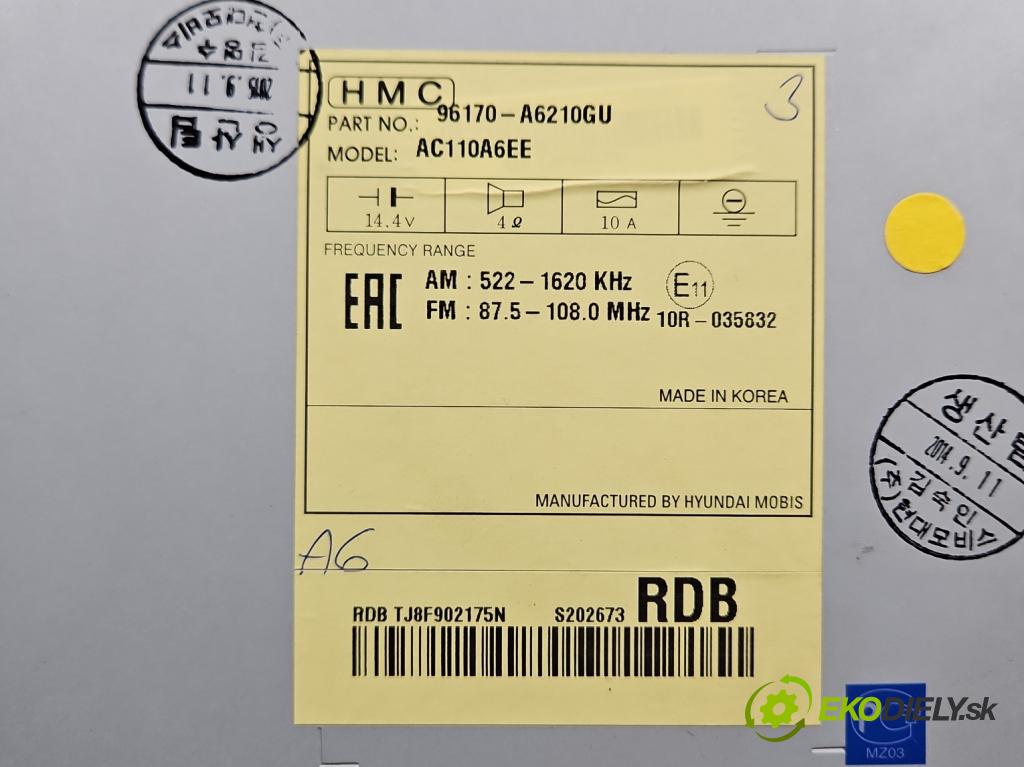 Hyundai I30 II 2012-2016 1.6 crdi 110 HP manual 81 kW 1582 cm3 5- Radio originál 96170-A6210GU