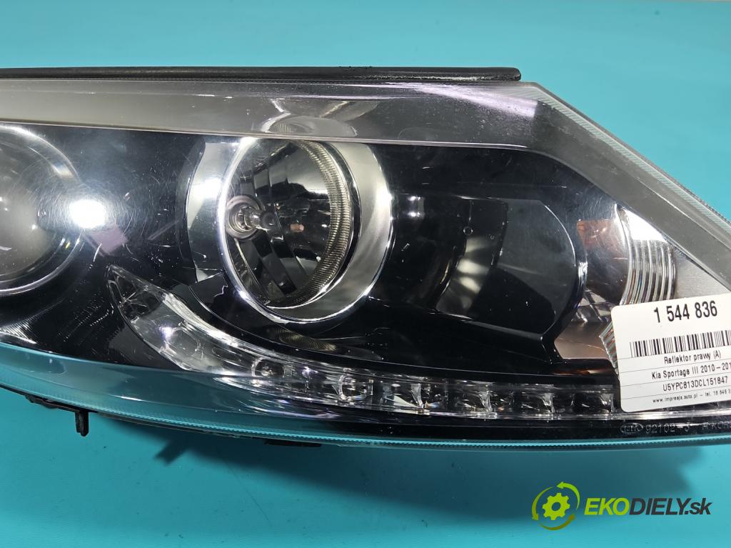 Kia Sportage III 2010-2015 2.0 crdi 184hp automatic 135 kW 1995 cm3 5- Reflektor: pravý 92102-3WXXX (Svetlo predné pravé)