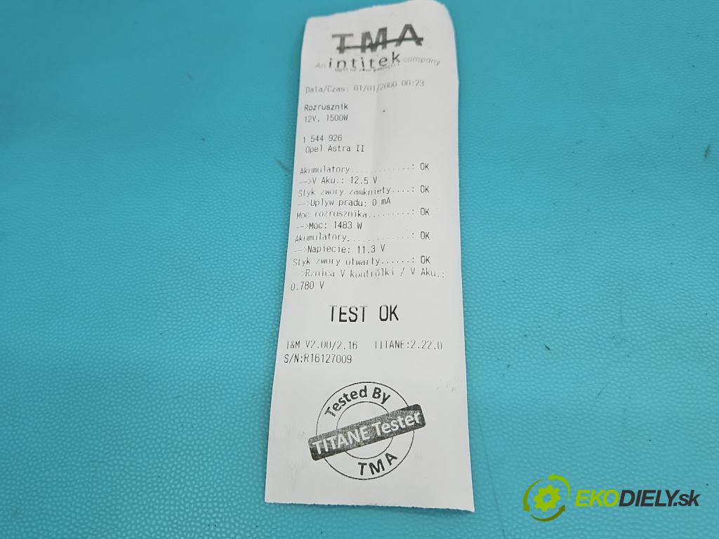 Opel Astra II 1998-2009 1.7 dti 75 hp manual 55 kW 1686 cm3 5- startér:  (Startér)