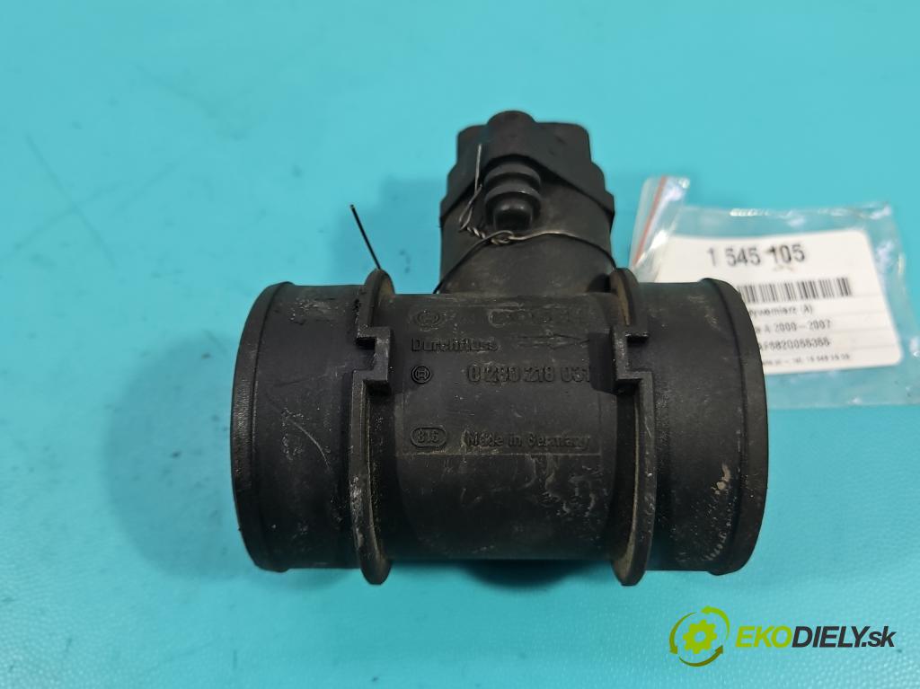 Opel Agila A 2000-2007 1.2 16V 75 HP manual 55 kW 1199 cm3 5- průtokoměr: 0280218031 (Váha vzduchu)