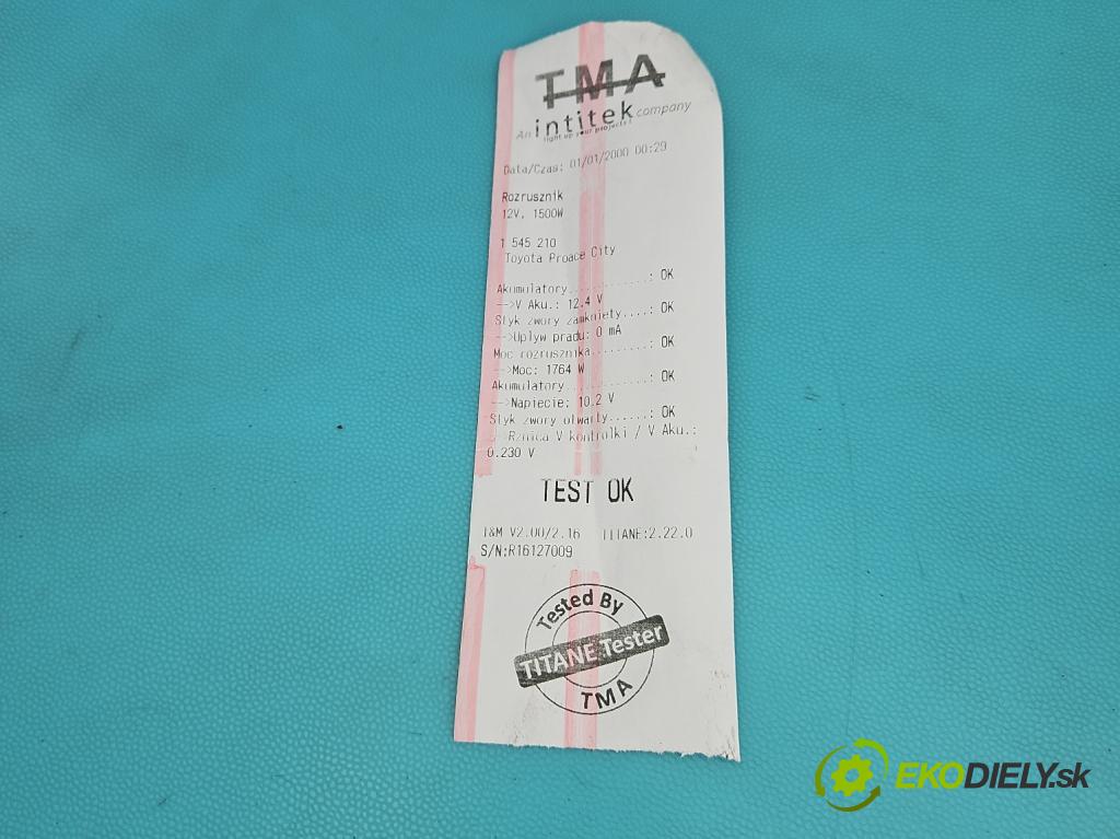 Toyota Proace City 1.5 D4D 131 HP automatic 96 kW 1499 cm3 5- štartér 9832577880 (Štartér)