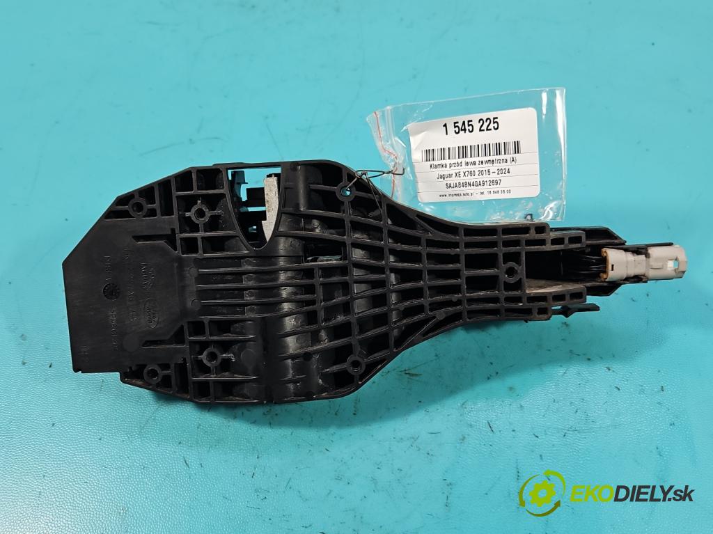 Jaguar XE X760 2015-2024 2.0d 179KM automatic 132 kW 1999 cm3 4- rukoväť predné ľavé mimo: BJ32-224N03 (Kľučka dverí vonkajšia predná ľavá)