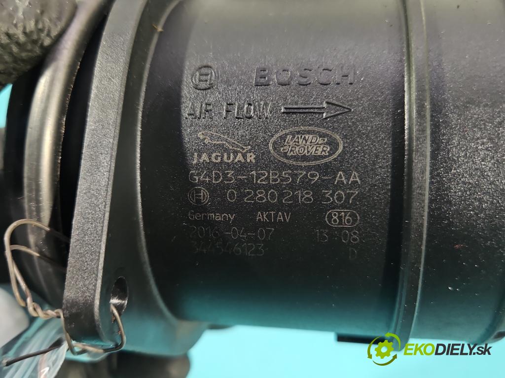 Jaguar XE X760 2015-2024 2.0d 179KM automatic 132 kW 1999 cm3 4- průtokoměr: G4D3-12B579-AA (Váha vzduchu)