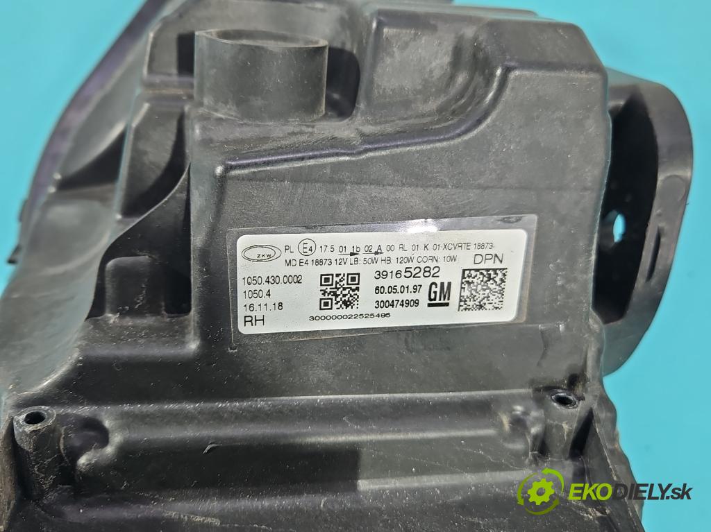 Opel Insignia B 2017-2022 2.0 cdti 209KM automatic 154 kW 1956 cm3 5- Reflektor: pravý 39165282 (Svetlo predné pravé)