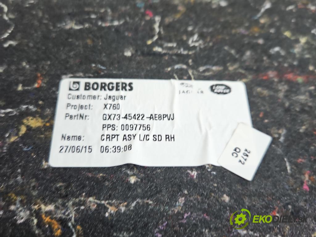 Jaguar XE X760 2015-2024 2.0d 179KM automatic 132 kW 1999 cm3 4- Tapacír: kufra: pravé GX73-45422-AE8PVJ