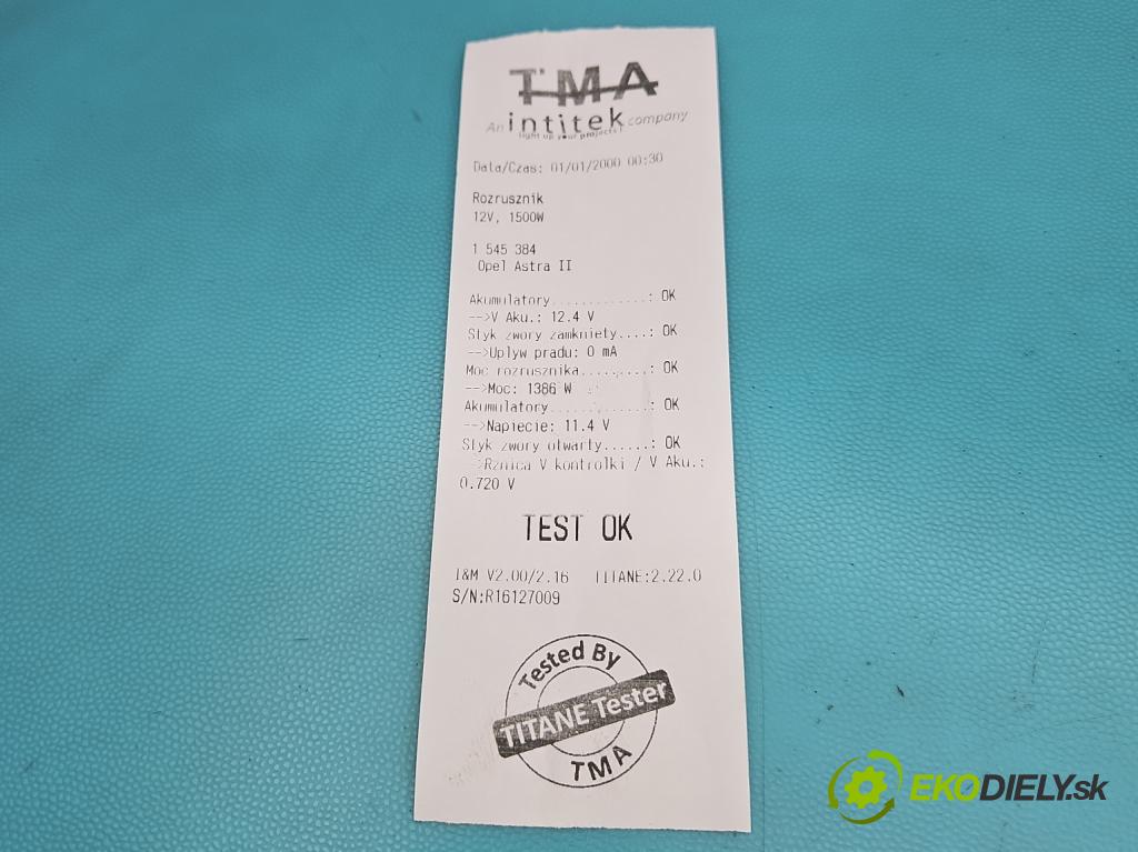 Opel Astra II 1998-2009 1.4 16V 90 HP manual 66 kW 1389 cm3 4- štartér (Štartér)