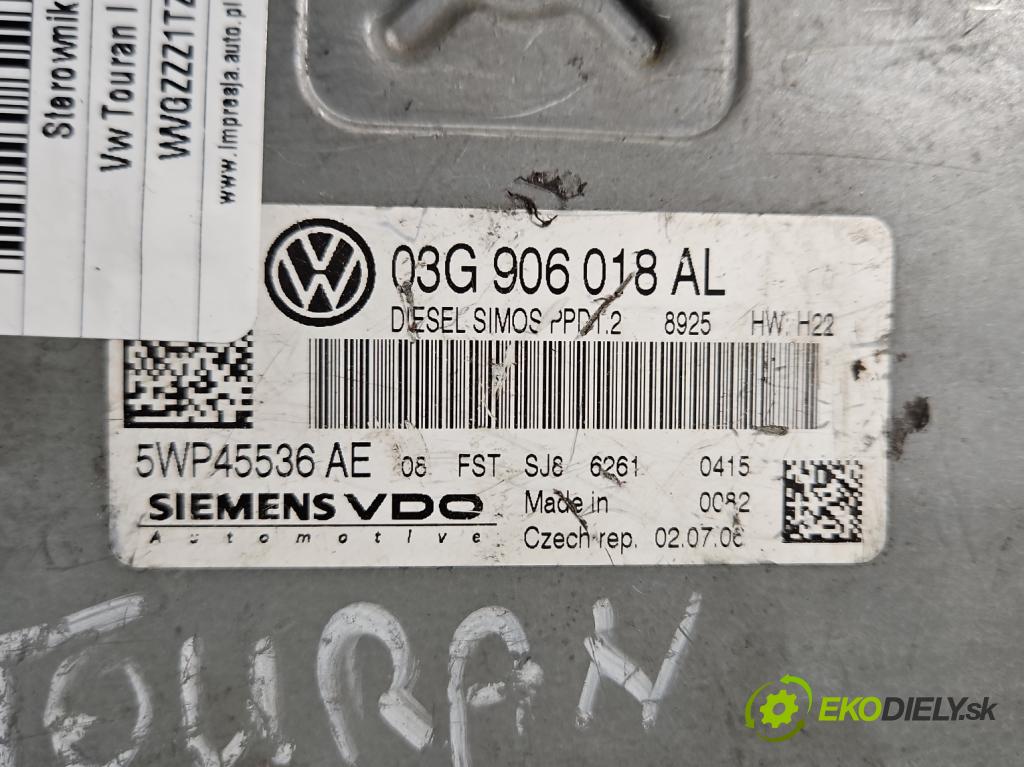 Vw Touran I 2003-2015 2.0 tdi 170 HP automatic 125 kW 1968 cm3 5- riadiaca jednotka motora 03G906018AL