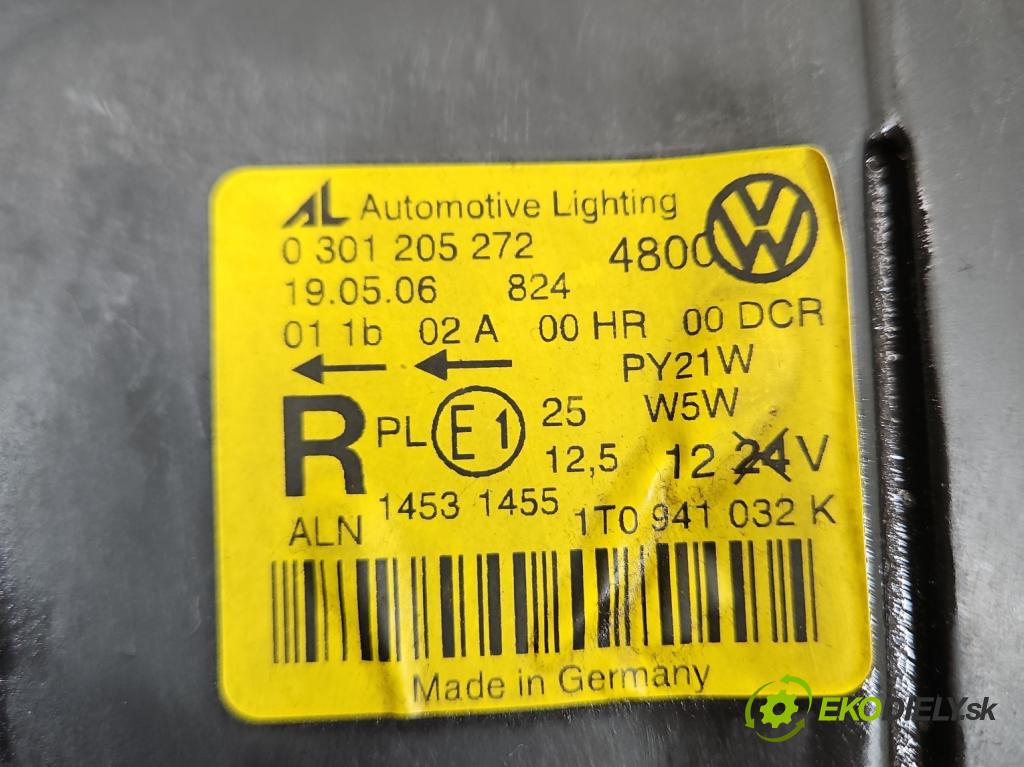 Vw Touran I 2003-2015 2.0 tdi 170 hp automatic 125 kW 1968 cm3 5- světlo pravý 1T0941032K (Pravé přední světlo)