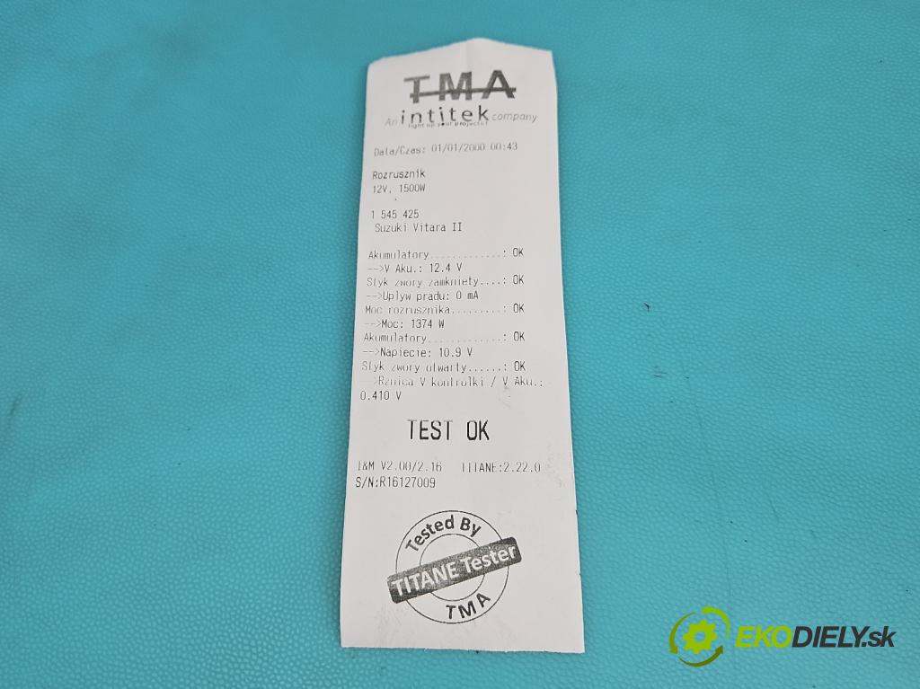 Suzuki Vitara II 2015- 1.6 16V 120 HP manual 88 kW 1586 cm3 5- štartér 31100-61MA (Štartér)