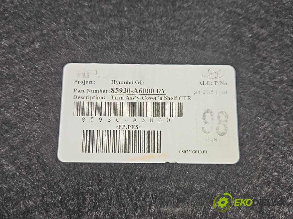 Hyundai I30 II 2012-2016 1.6 crdi 110 HP manual 81 kW 1582 cm3 5- zadná 85930-A6000 (Pláto kufra)
