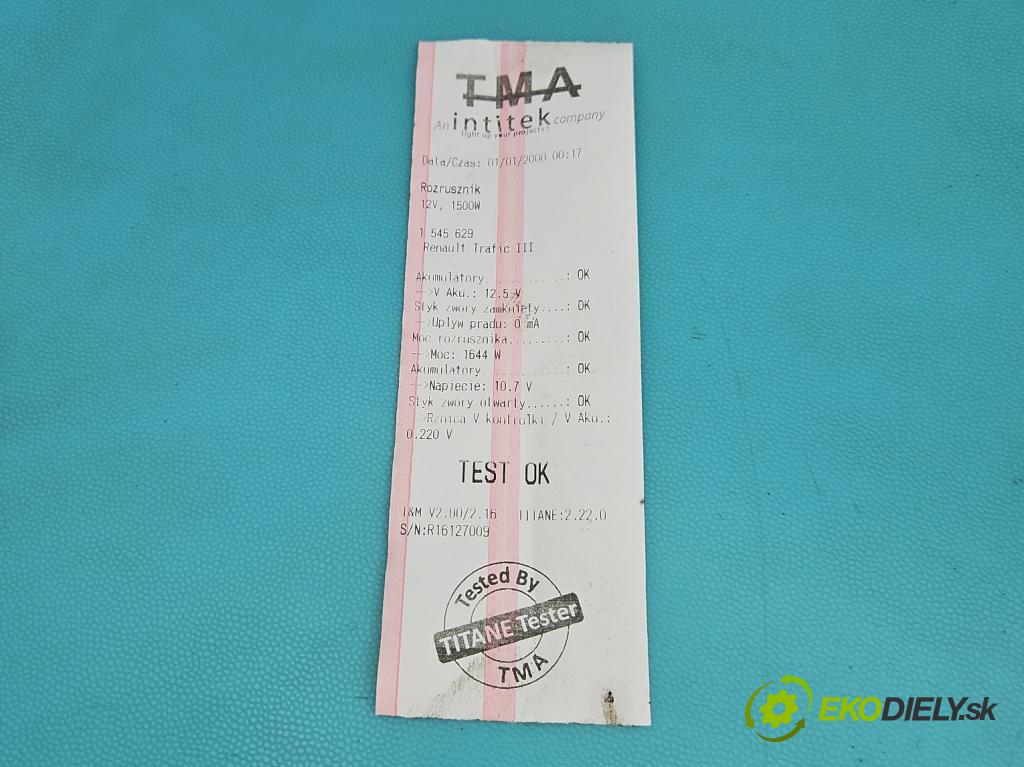 Renault Trafic III 2014 - 2.0 dci 120 HP manual 88 kW 1997 cm3 5- štartér 233001791R (Štartér)