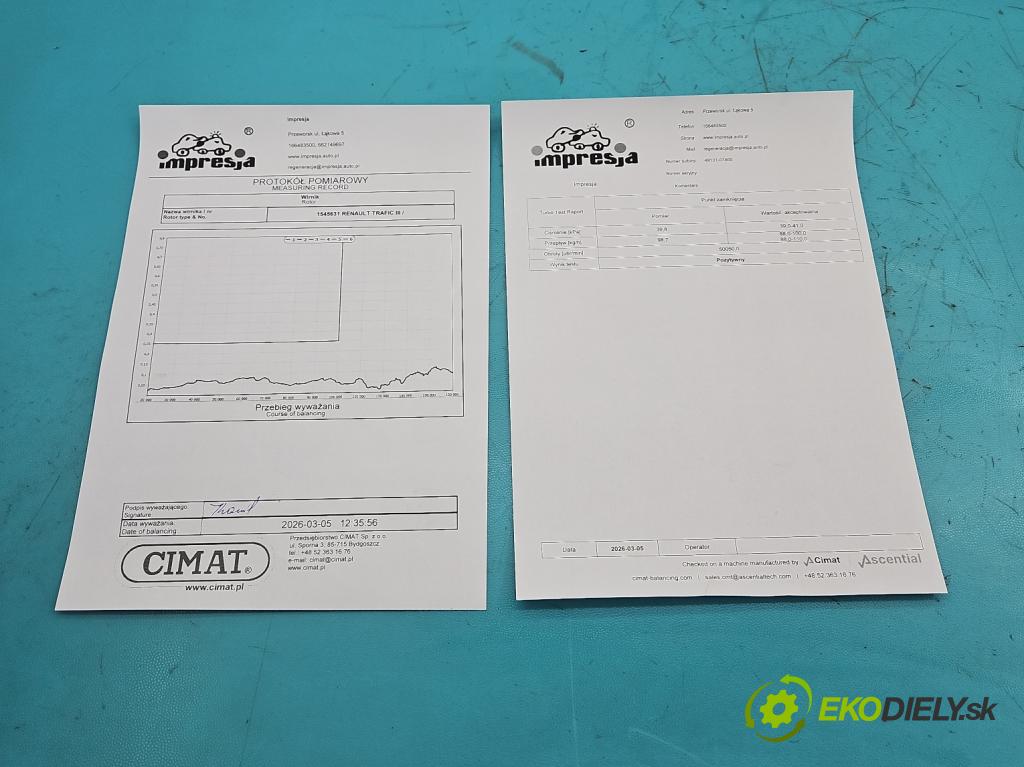 Renault Trafic III 2014 - 2.0 dci 120 HP manual 88 kW 1997 cm3 5- turbodúchadlo, turbo repasovaná 49131-07400