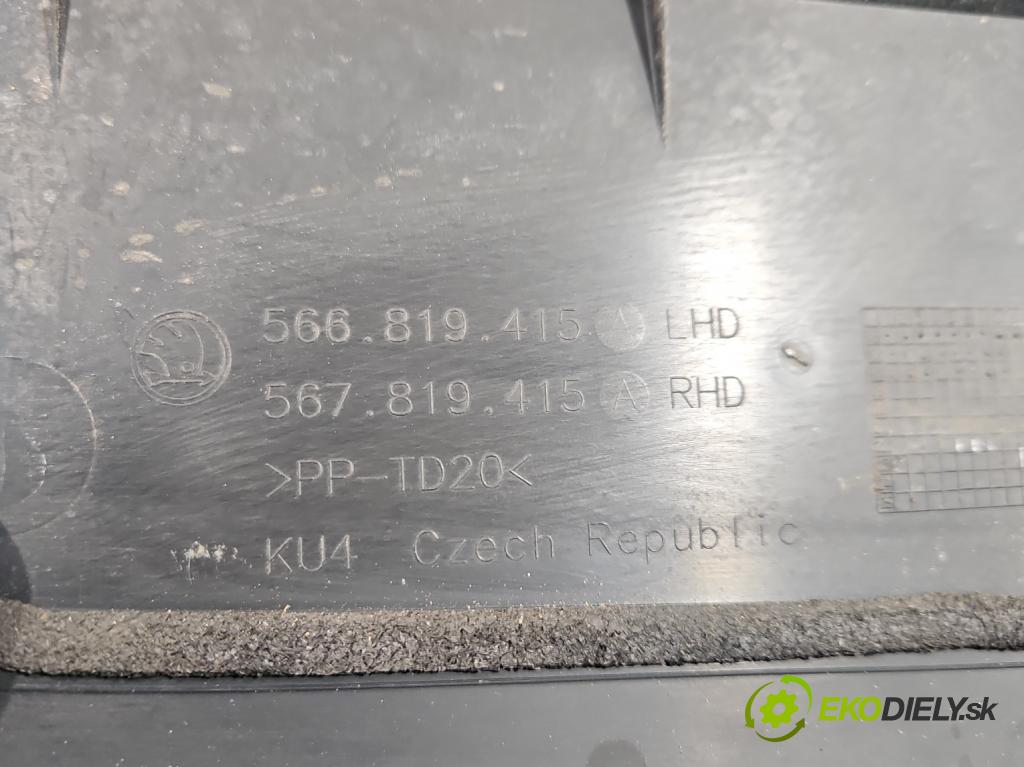 Skoda Kodiaq I 2.0 tdi 150 HP automatic 110 kW 1968 cm3 5- torpédo 566819415A (Torpédo (plast pod čelným sklom))