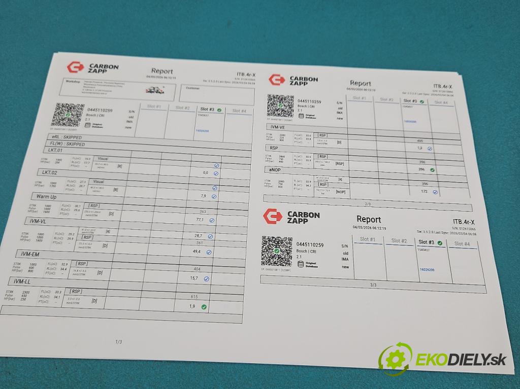 Mazda 3 I BK 2003-2009 1.6 citd 109 HP manual 80 kW 1560 cm3 4- vstrek 0445110259 (Vstrekovač paliva)