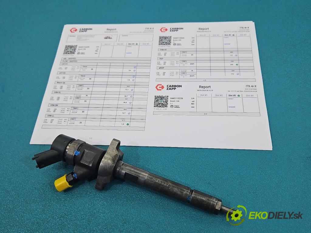 Mazda 3 I BK 2003-2009 1.6 citd 109 hp manual 80 kW 1560 cm3 4- vstřikovač 0445110259 (Vstřikovač paliva)