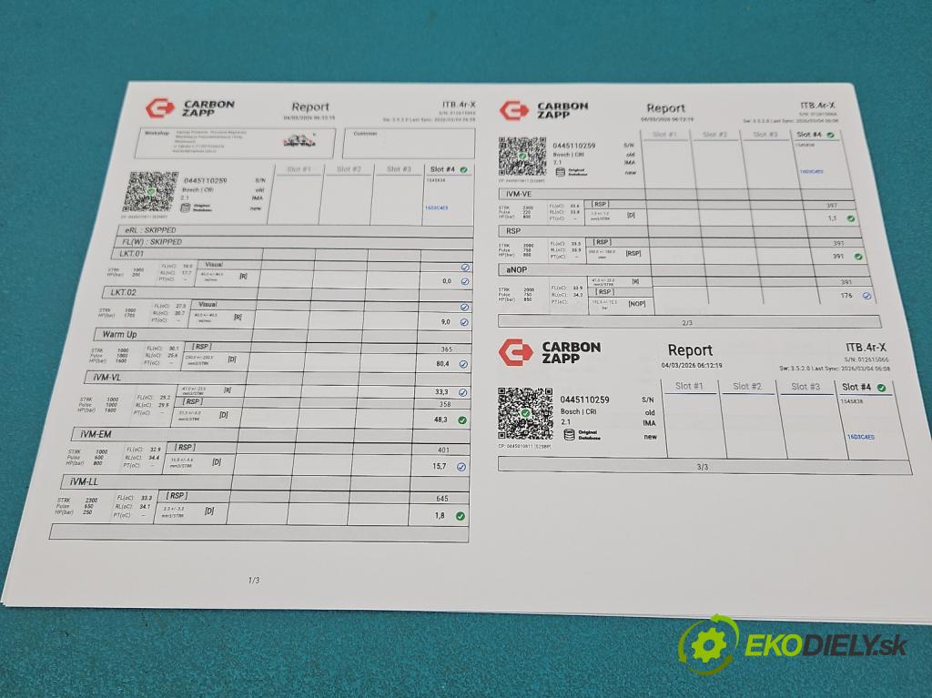 Mazda 3 I BK 2003-2009 1.6 citd 109 HP manual 80 kW 1560 cm3 4- vstrek 0445110259 (Vstrekovač paliva)