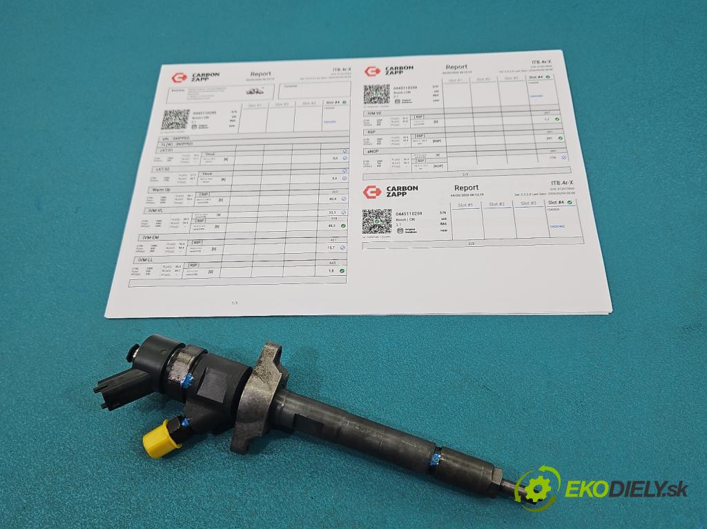 Mazda 3 I BK 2003-2009 1.6 citd 109 hp manual 80 kW 1560 cm3 4- vstřikovač 0445110259 (Vstřikovač paliva)