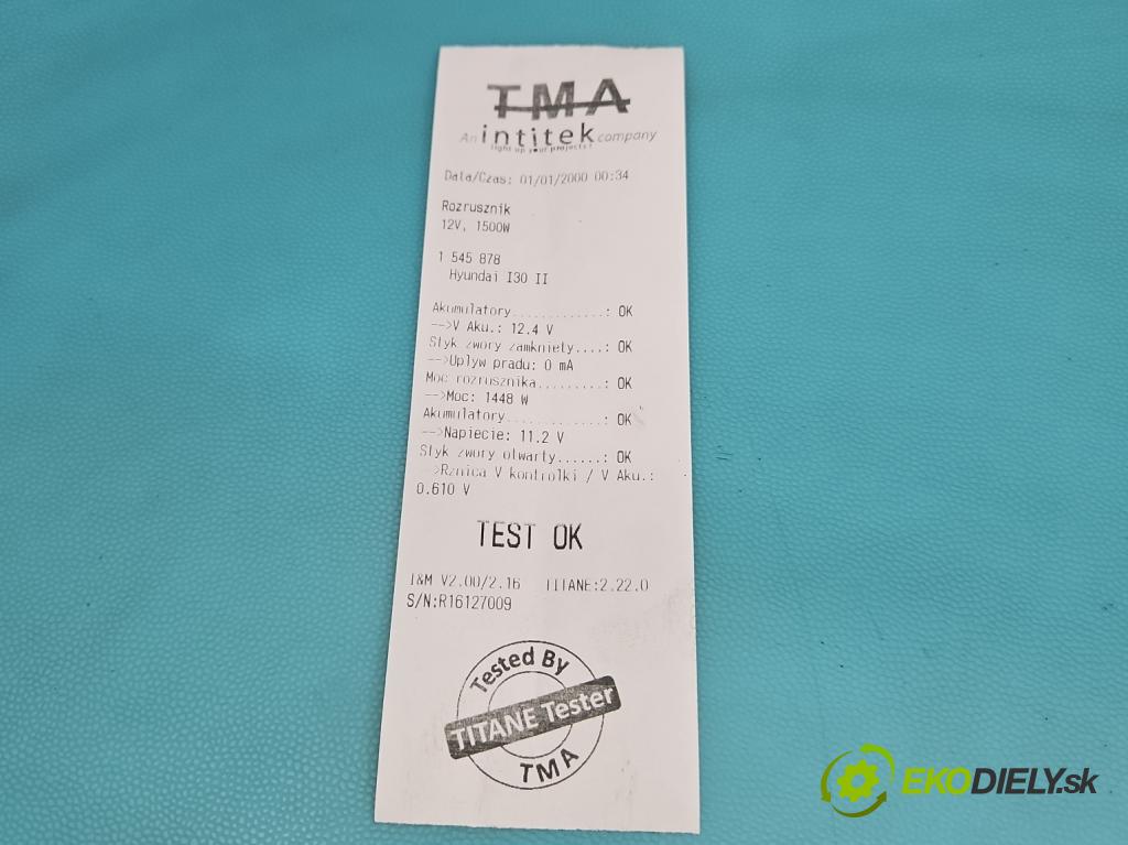 Hyundai I30 II 2012-2016 1.6 crdi 110 HP manual 81 kW 1582 cm3 5- štartér 36100-2A950 (Štartér)